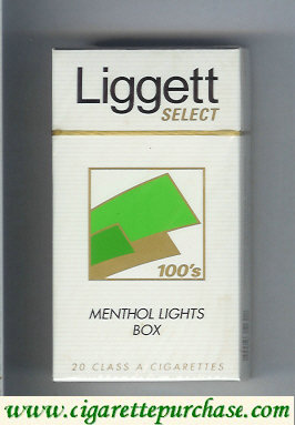 Liggett Select 100s Menthol Lights Box cigarettes hard box
